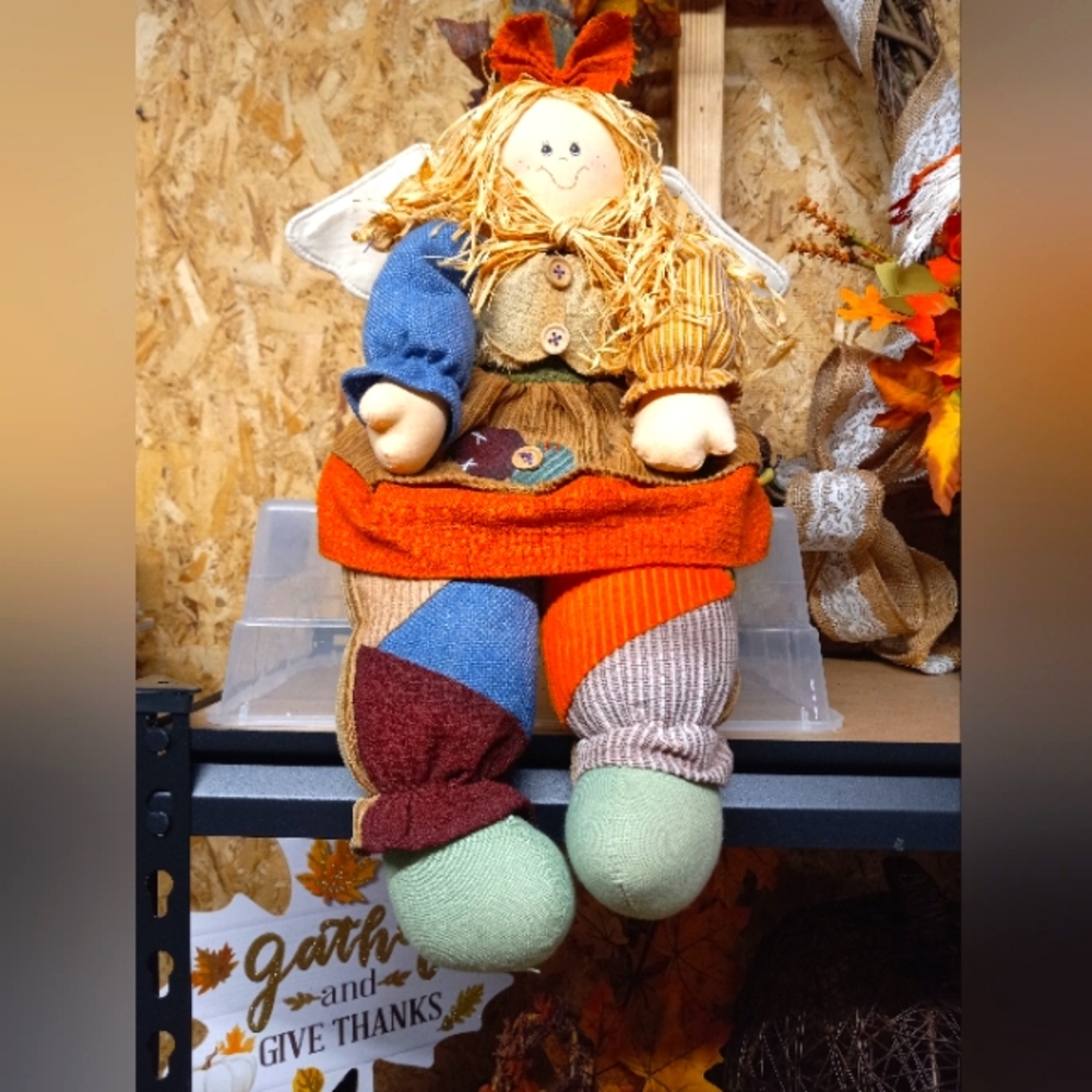 Vintage Plush Scarecrow Angel